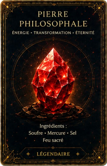 The Almanac's central card — Philosopher's Stone