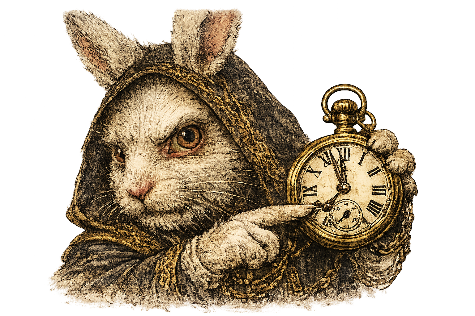 The White Rabbit checks his pocket watch